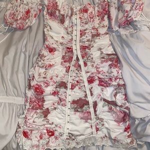 For Love & Lemons Mills Ruched Mini Dress (S)